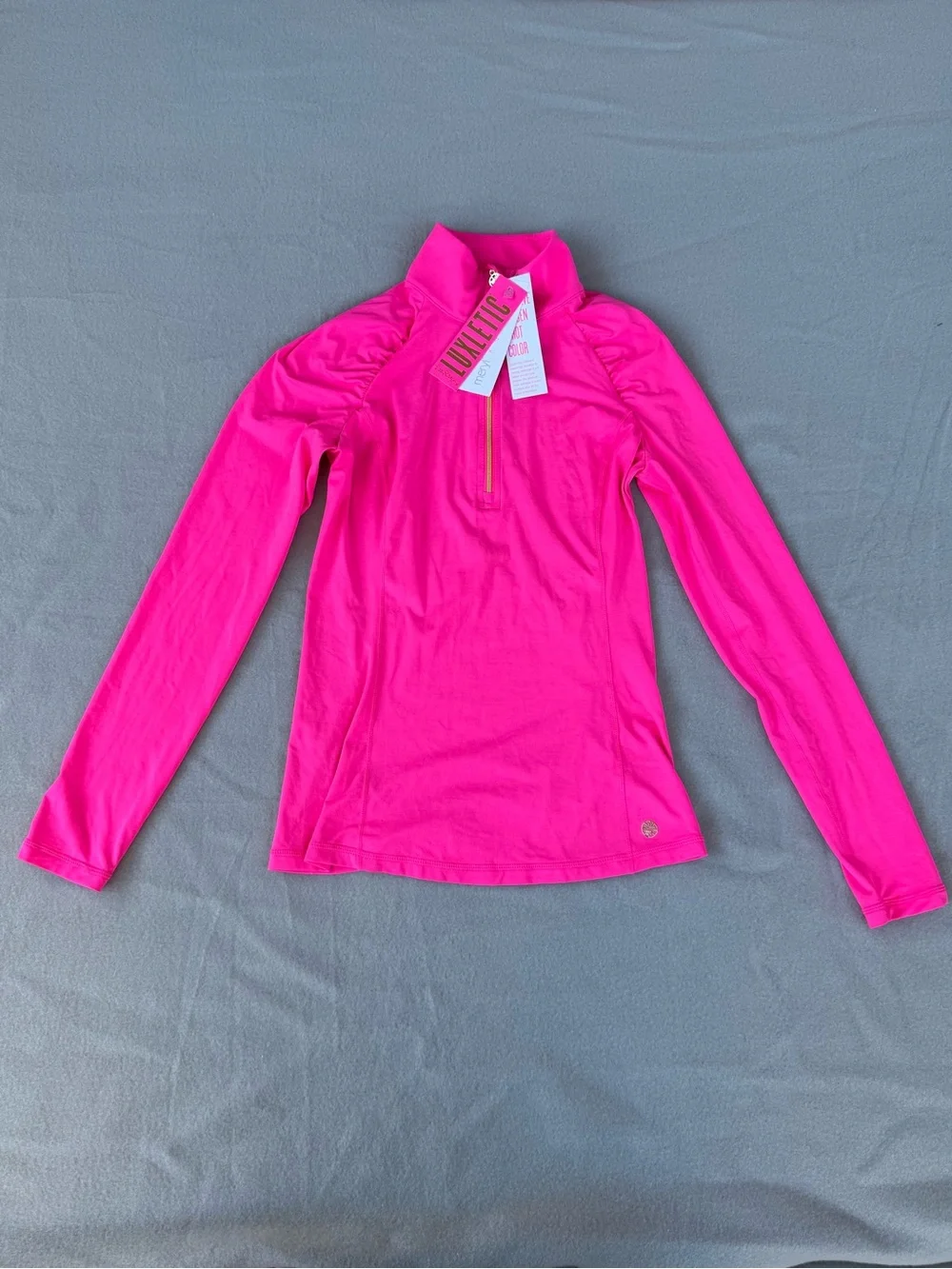 Lilly Pulitzer UPF 50+ Luxletic Justine XS Pink Grenadine Half Zip Pullover NWT